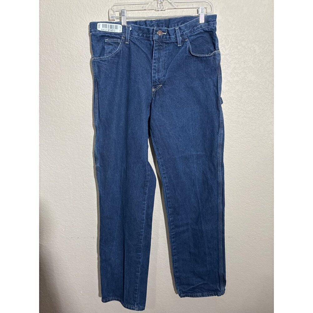 Unifirst Jeans Men's size 34x32 Carpenter Straight Leg 100% Cotton Blue Denim
